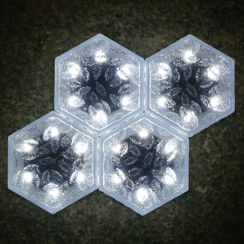 Modern Minimalist Solar Waterproof Hexagonal Ice Tile ABS PVC LED Lawn Landscape Light For Outdoor Patio