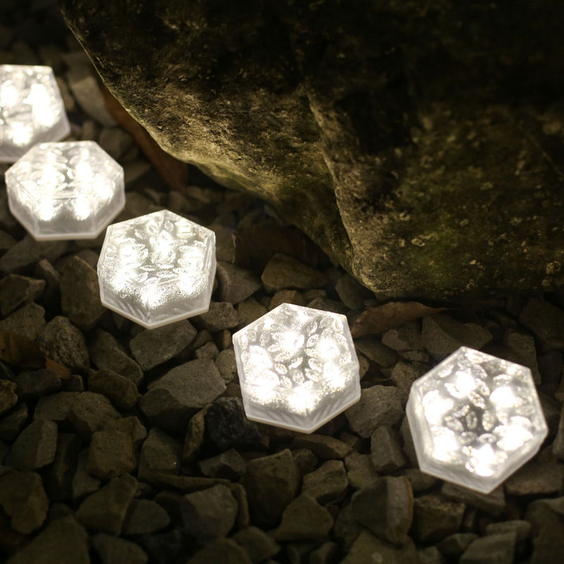 Modern Minimalist Solar Waterproof Hexagonal Ice Tile ABS PVC LED Lawn Landscape Light For Outdoor Patio