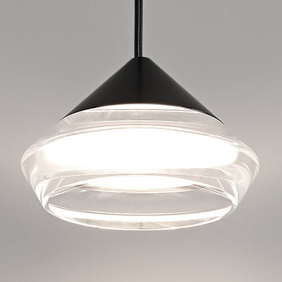 Modern Minimalist Triangle Round Cylinder Base Aluminum Acrylic LED Pendant Light For Bedroom