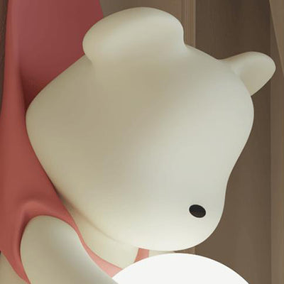 Contemporary Creative Cartoon Kids Bear Resin Plastic 1-Light Wall Sconce Lamp For Bedroom