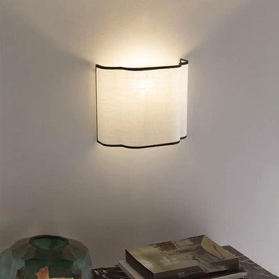 Traditional French Fabric Semicircle 1-Light Wall Sconce Lamp For Bedroom