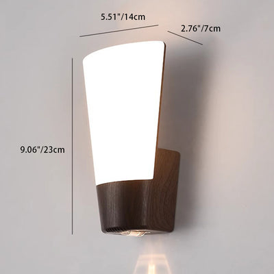 Modern Simplicity ABS Imitation Wood Grain Curved LED Waterproof Outdoor Wall Sconce Lamp For Garden