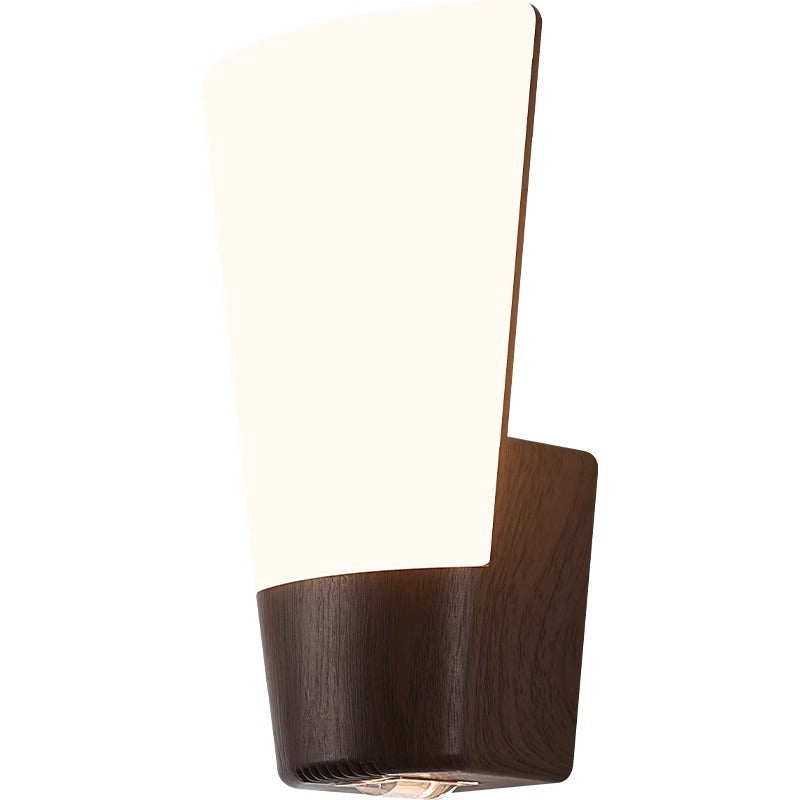 Modern Simplicity ABS Imitation Wood Grain Curved LED Waterproof Outdoor Wall Sconce Lamp For Garden