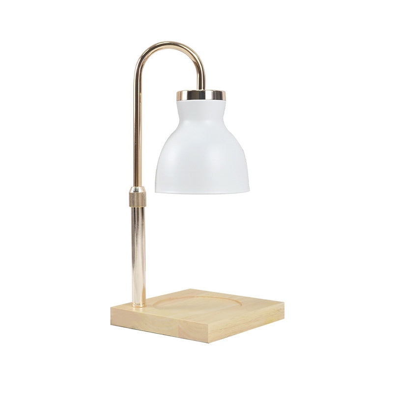 Contemporary Simplicity Iron Wood Square Base 1-Light Melting Wax Table Lamp For Bedroom