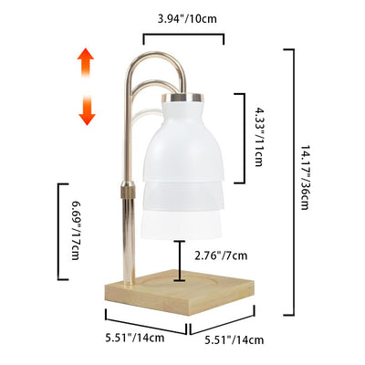 Contemporary Simplicity Iron Wood Square Base 1-Light Melting Wax Table Lamp For Bedroom