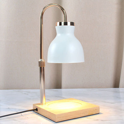 Contemporary Simplicity Iron Wood Square Base 1-Light Melting Wax Table Lamp For Bedroom