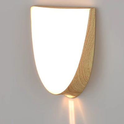 Modern Simplicity Oval Wood Grain ABS LED Waterproof Outdoor Wall Sconce Lamp For Garden