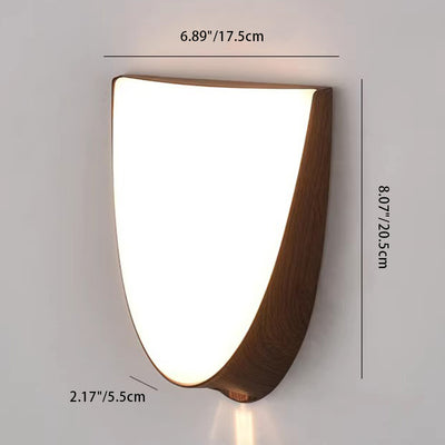 Modern Simplicity Oval Wood Grain ABS LED Waterproof Outdoor Wall Sconce Lamp For Garden