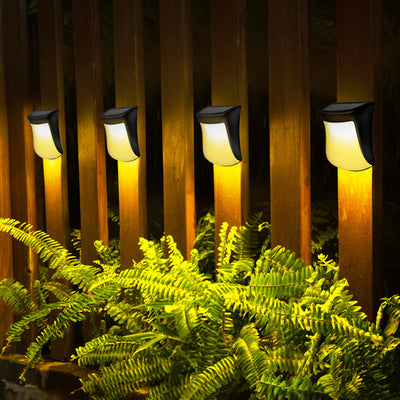 Contemporary Industrial Curved ABS Solar Waterproof LED Outdoor Wall Sconce Lamp For Garden