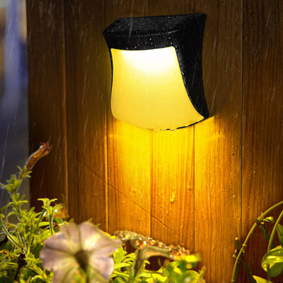 Contemporary Industrial Curved ABS Solar Waterproof LED Outdoor Wall Sconce Lamp For Garden