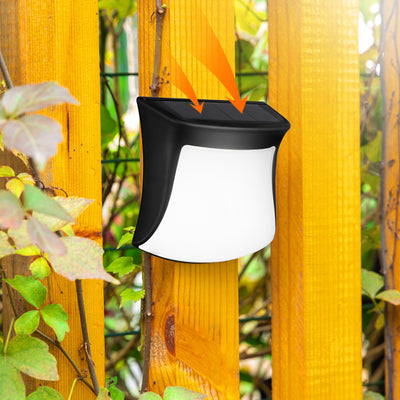 Contemporary Industrial Curved ABS Solar Waterproof LED Outdoor Wall Sconce Lamp For Garden