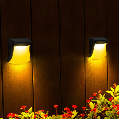 Contemporary Industrial Curved ABS Solar Waterproof LED Outdoor Wall Sconce Lamp For Garden