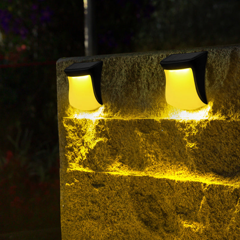 Contemporary Industrial Curved ABS Solar Waterproof LED Outdoor Wall Sconce Lamp For Garden