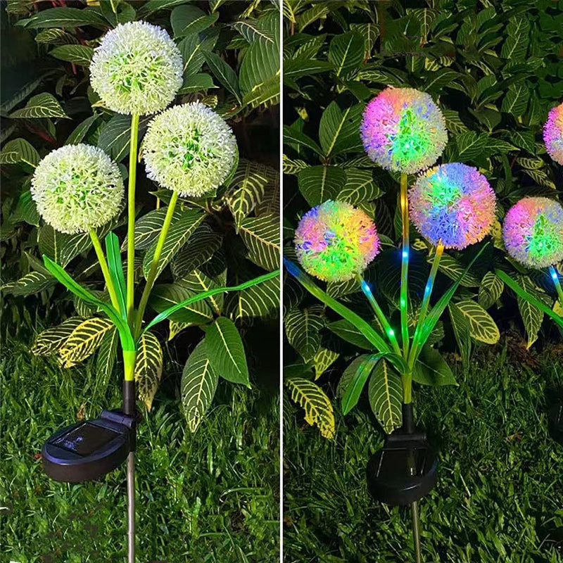 Contemporary Creative Artificial Dandelion Flower LED Solar Waterproof Lawn Insert Light For Outdoor Patio