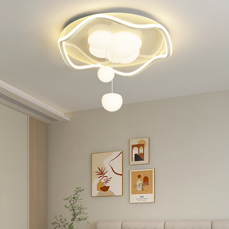 Contemporary Nordic Corrugated Iron Acrylic LED Flush Mount Ceiling Light For Bedroom