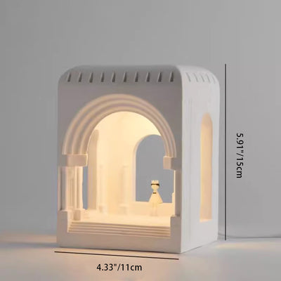 Contemporary Creative Plaster Palace Church LED Night Light Melting Wax Table Lamp For Bedroom