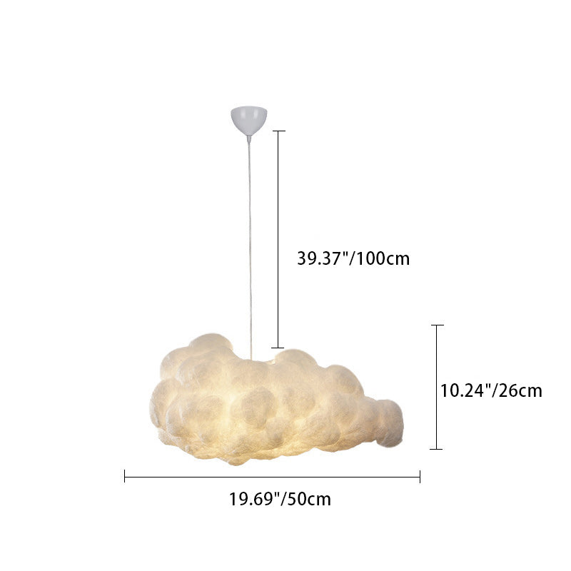 Contemporary Creative PVC Cloud Shaped 1-Light Pendant Light For Dining Room