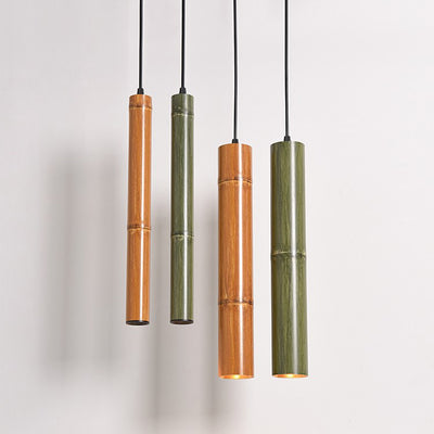 Modern Minimalist Aluminum Bamboo Tube Design LED Pendant Light For Dining Room