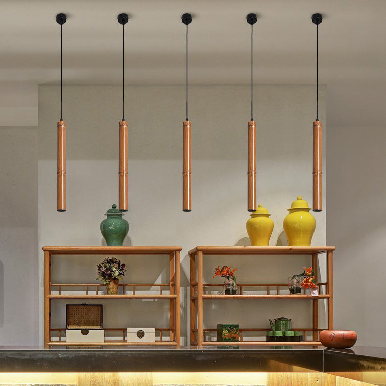 Modern Minimalist Aluminum Bamboo Tube Design LED Pendant Light For Dining Room