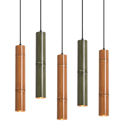 Modern Minimalist Aluminum Bamboo Tube Design LED Pendant Light For Dining Room