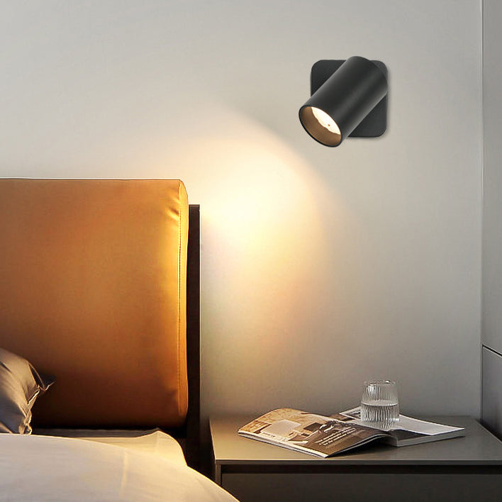 Modern Simplicity Iron Aluminum Cylinder LED Rotatable Spotlight Wall Sconce Lamp For Bedroom