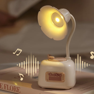 Contemporary Creative Gramophone With Music USB LED Table Lamp For Bedroom