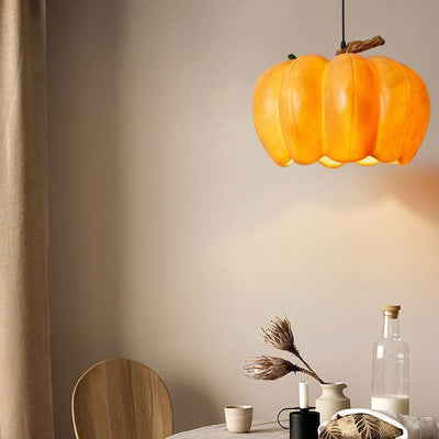 Contemporary Creative Resin Pumpkin 1-Light Pendant Light For Dining Room