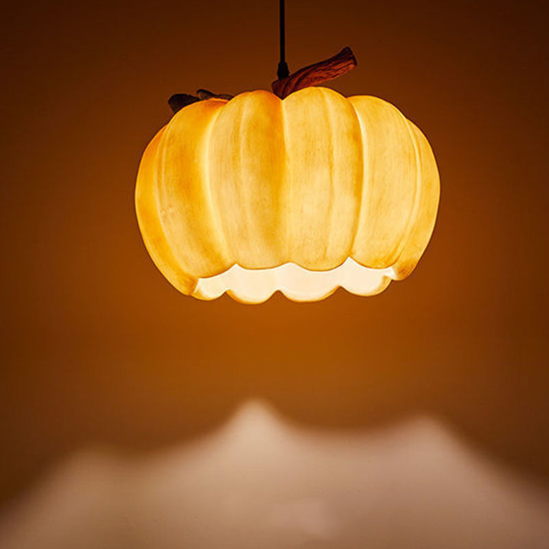 Contemporary Creative Resin Pumpkin 1-Light Pendant Light For Dining Room