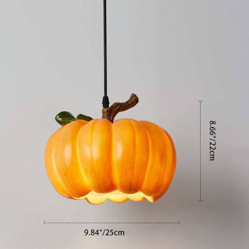 Contemporary Creative Resin Pumpkin 1-Light Pendant Light For Dining Room