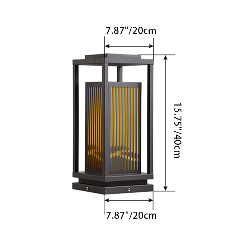 Contemporary Industrial Stainless Steel Imitation Marble Cuboid Shade LED Outdoor Post Light For Garden