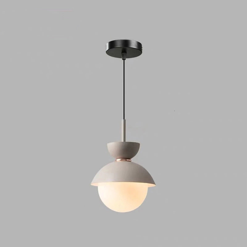 Contemporary Scandinavian Aluminum Globe Glass Shade 1-Light Pendant Light For Dining Room