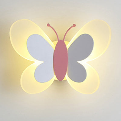 Contemporary Creative Butterfly Acrylic Iron LED Wall Sconce Lamp For Bedroom