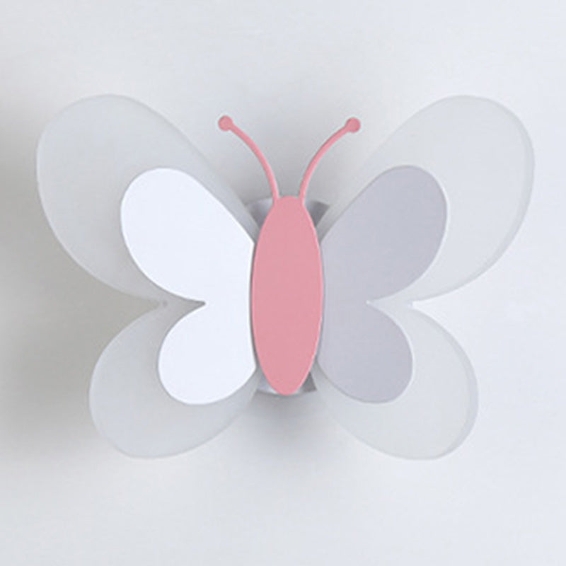 Contemporary Creative Butterfly Acrylic Iron LED Wall Sconce Lamp For Bedroom