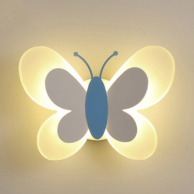 Contemporary Creative Butterfly Acrylic Iron LED Wall Sconce Lamp For Bedroom