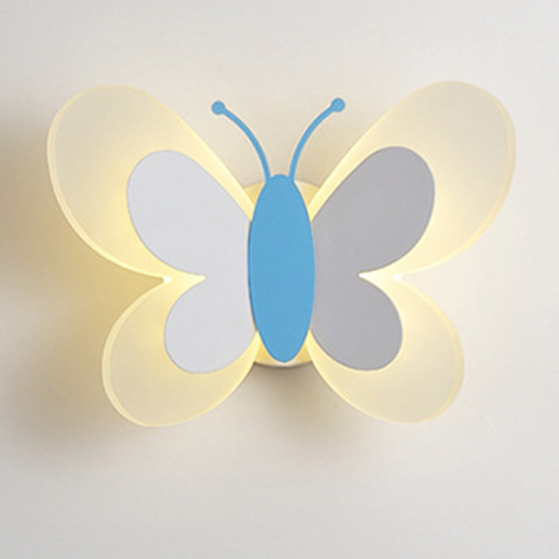 Contemporary Creative Butterfly Acrylic Iron LED Wall Sconce Lamp For Bedroom