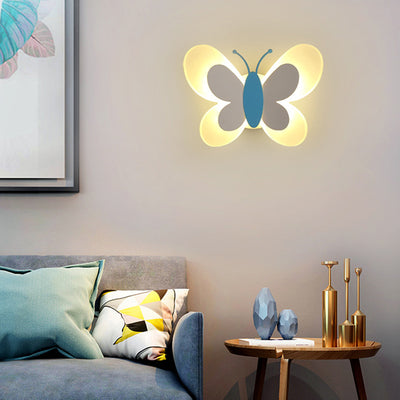 Contemporary Creative Butterfly Acrylic Iron LED Wall Sconce Lamp For Bedroom