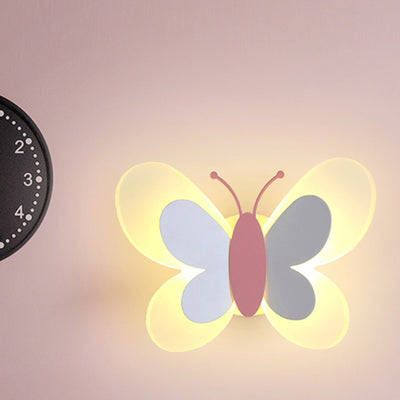 Contemporary Creative Butterfly Acrylic Iron LED Wall Sconce Lamp For Bedroom