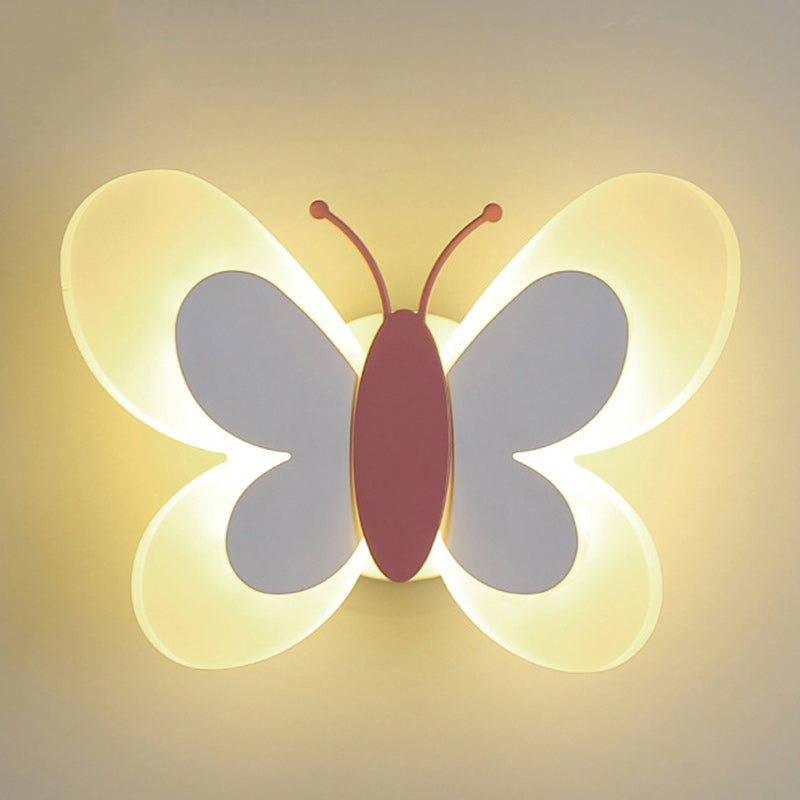 Contemporary Creative Butterfly Acrylic Iron LED Wall Sconce Lamp For Bedroom