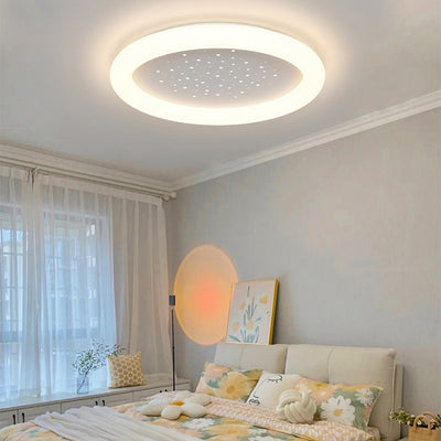 Modern Minimalist Starry Sky Round Acrylic LED Flush Mount Ceiling Light For Bedroom