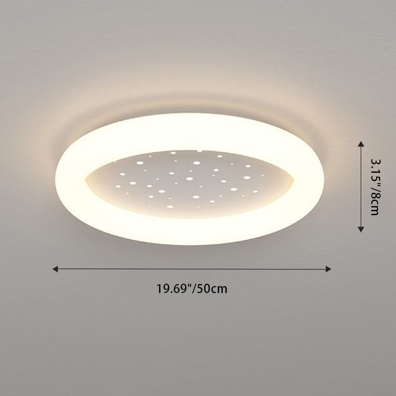 Modern Minimalist Starry Sky Round Acrylic LED Flush Mount Ceiling Light For Bedroom