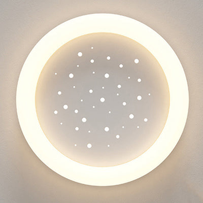 Modern Minimalist Starry Sky Round Acrylic LED Flush Mount Ceiling Light For Bedroom