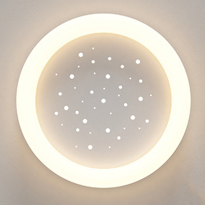 Modern Minimalist Starry Sky Round Acrylic LED Flush Mount Ceiling Light For Bedroom