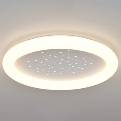 Modern Minimalist Starry Sky Round Acrylic LED Flush Mount Ceiling Light For Bedroom