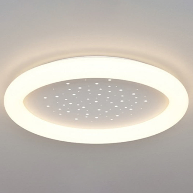 Modern Minimalist Starry Sky Round Acrylic LED Flush Mount Ceiling Light For Bedroom