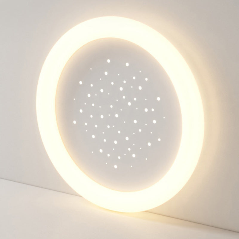 Modern Minimalist Starry Sky Round Acrylic LED Flush Mount Ceiling Light For Bedroom