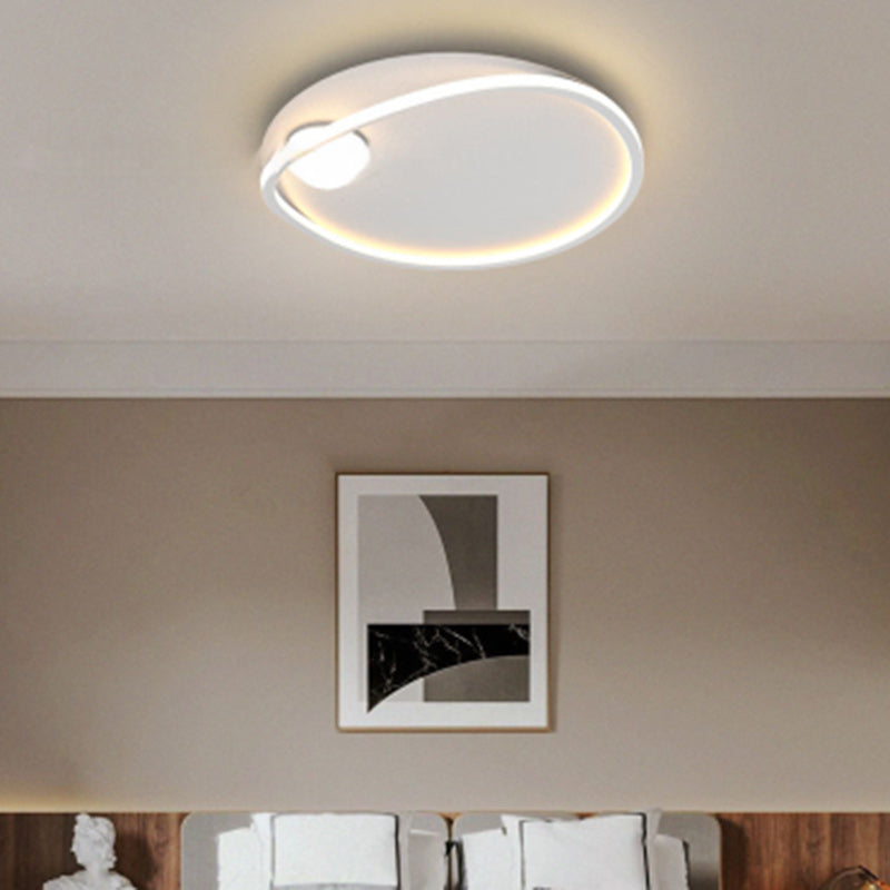 Modern Simplicity Geometric Round Aluminum LED Flush Mount Ceiling Light For Bedroom