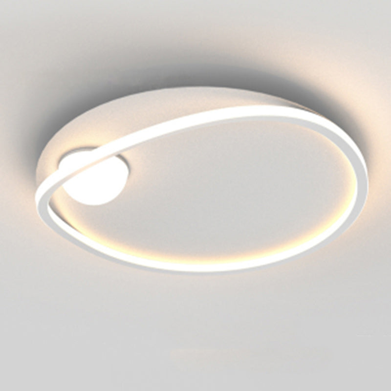 Modern Simplicity Geometric Round Aluminum LED Flush Mount Ceiling Light For Bedroom