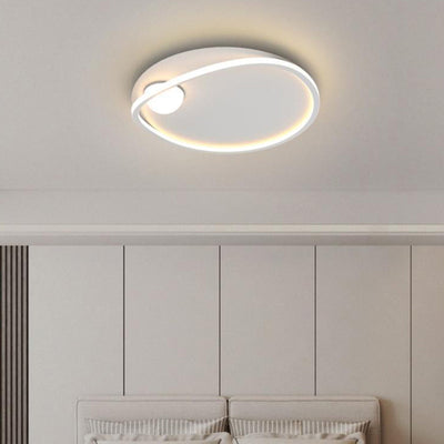 Modern Simplicity Geometric Round Aluminum LED Flush Mount Ceiling Light For Bedroom