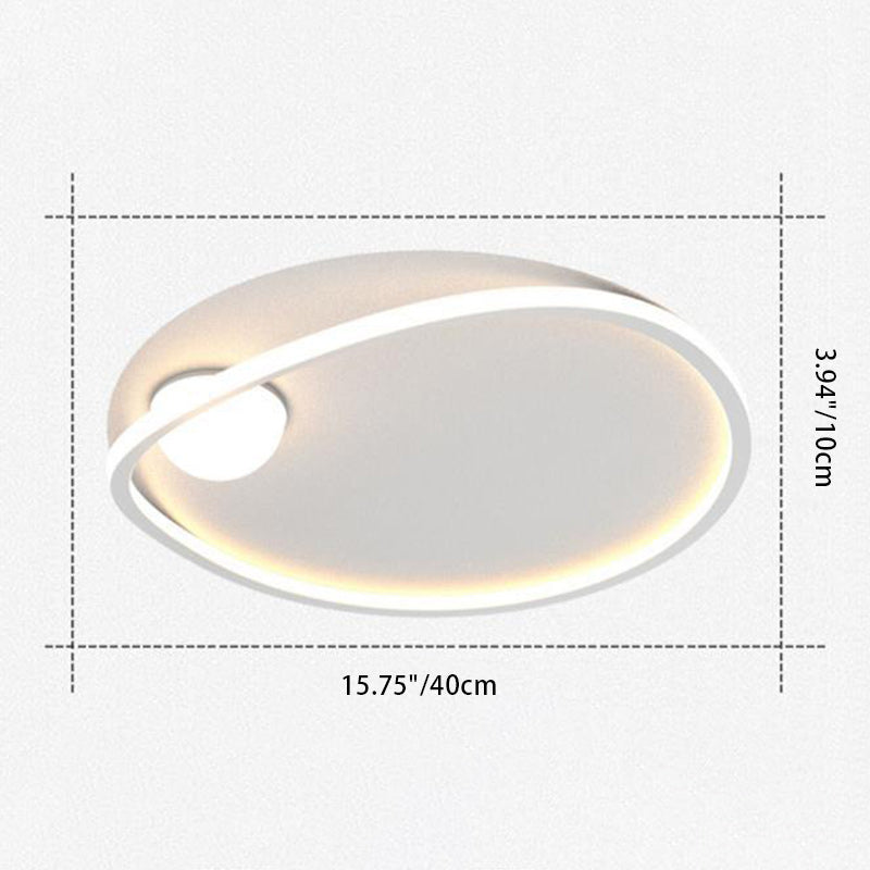 Modern Simplicity Geometric Round Aluminum LED Flush Mount Ceiling Light For Bedroom