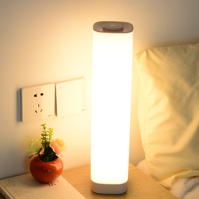 Modern Minimalist Acrylic Column Shade USB LED Table Lamp For Bedroom